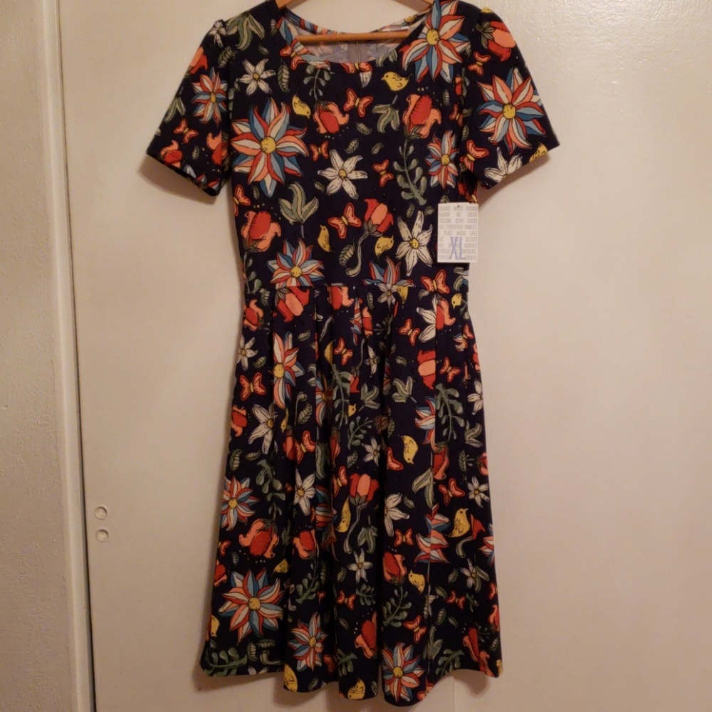 NWT Lularoe Amelia Dress XL Multicolor Floral
